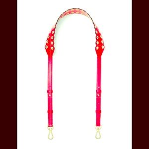 Michael Kors Guitar Strap Leather Deep Pink